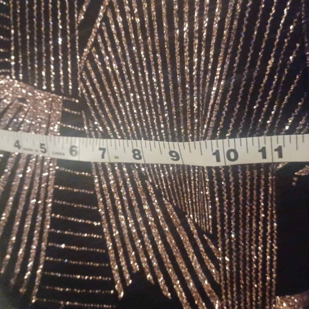 Betsy & Adam Size P2 Black and Gold Wedding Party Dress - Picture 9 of 12